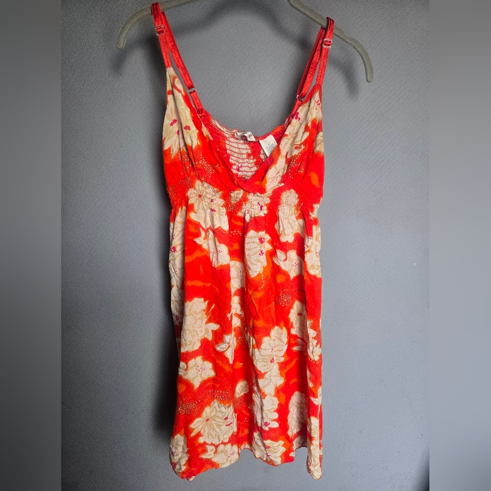 Derek Heart Red and Cream Floral Mini Dress